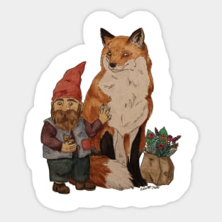 Gnome and Fox Sticker